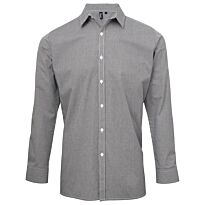 Microcheck Gingham Long Sleeve Cotton Shirt