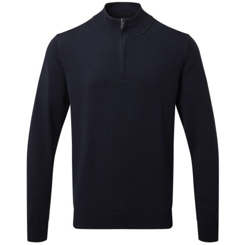 Men's cotton blend ¼ zip sweater